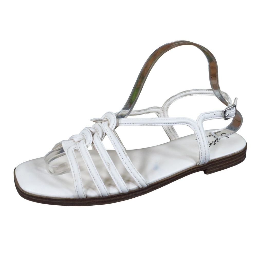 Seychelles Women Strappy Flat Sandal Size 9.5 Memory Foam Comfort White Strappy